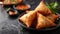 Food Photography: A plate of freshly prepared Samosa