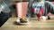 Food plate dish gourmet tartare steam smoke cap dome.the waiter opens the dish with steam in front of the visitor. woman