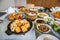 Food platter combo set of traditional Cantonese yum-cha dim sum Asian gourmet cuisine