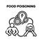 Food Poisoning Vector Black Illustrations