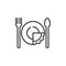 Food portion control line icon