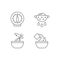 Food preparation linear icons set