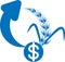 Food price hike icon, Food icon, Food price high blue vector  icon