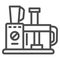 Food processor line icon, Kitchen equipment concept, Food blender machine sign on white background, Machine mixer icon