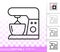 Food Processor simple black line vector icon