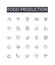 Food production line icons collection. Investment, Funding, Entrepreneurship, Startups, Innovation, Risk, Growth vector