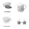 Food, Pub and other monochrome icon in cartoon style. Fans, Cooking icons in set collection.