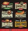 Food restaurant labels, logos and stickers collection