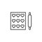 food and restaurant, tools and utensils, baking line icon on white background