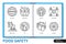Food safety infographics linear icons collection