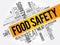 Food Safety word cloud collage, concept background