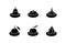 Food savers black glyph icons set on white space
