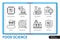 Food science infographics linear icons collection