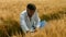 Food scientist checking crops