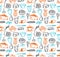 Food seamless doodles pattern