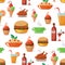 Food seamless icons pattern