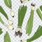 Food seamless pattern with green spring onions