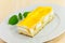 Food series: mango fancy cake with yellow fruit je