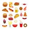 Food set. Signs of feed. Icon Collection of meat.