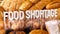 The food shortage white text on food background 3d rendering