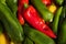 Food. Slim organic peppers