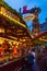Food stand at spectacular crowded Christmas market Dresden city Germany