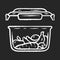 Food storage container chalk icon