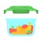 Food storage container flat design long shadow color icon