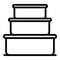 Food storage containers icon, outline style