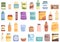 Food substitutes icon cartoon vector. Sweetener alternative