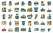 Food substitutes icons set vector flat