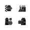 Food supplements black glyph icons set on white space