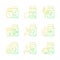 Food supplements gradient linear vector icons set