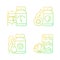 Food supplements gradient linear vector icons set