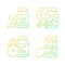 Food supplements gradient linear vector icons set