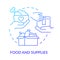 Food and supplies blue gradient concept icon