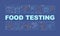 Food testing services word concepts dark blue banner