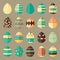 food themed colorful easter eggs collection