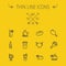 Food thin line icon set