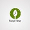 Food time with circle clock and spoon logo vector, icon, element, and template for company