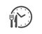Food time icon. Meal order clock sign. Vector
