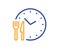 Food time line icon. Meal order clock sign. Vector