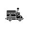 Food track - ice cream car icon, vector illustration, black sign on isolated background