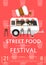 Food truck festival invitation in flat style