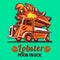Food Truck Lobster Seafood Salad Fast Delivery Service Vector Lo