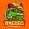 Food Truck Mexican Nachos Chili Pepper Fast Delivery Service Vector Logo