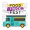 Food truck party invitation. Food menu template design. Food fly