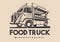 Food Truck Restaurant Delivery Service Vector Logo