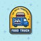 Food truck service badge banner