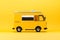 Food Truck tasty fast food street food for take away on yellow background